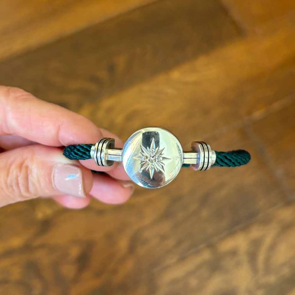 Silver COMPASS Rope Bracelet